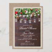 素朴Holiday Bridal Shower Invitation 招待状 (正面/裏面)