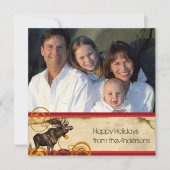 素朴Holiday Letterムースクリスマスカード 招待状 (正面)