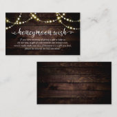 素朴Honeymoon Fund結婚 Wishのストリングライト エンクロージャーカード (正面/裏面)