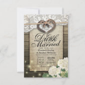 素朴Horse Shoe Lace Drink Be食べ Sのドッ結婚ク 招待状 (正面)