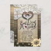 素朴Horse Shoe Lace Drink Be食べ Sのドッ結婚ク 招待状 (正面/裏面)