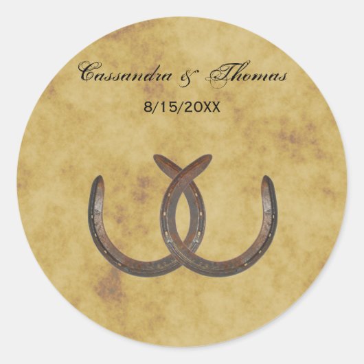 素朴Horseshoes動揺して BG封筒用シール ラウンドシール (正面)