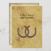 素朴Horseshoes動揺して BG Vベビーシャワー 招待状 (正面/裏面)