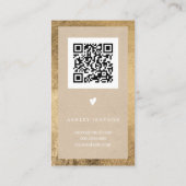 素朴kraft金ゴールドホワイトロゴの順感謝してい順 名刺 (裏面)