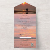 素朴Lake Sunset Lakeside +あなたの写真結婚の オールインワン招待状 (内側)