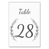 素朴Laurelテーブル番号 | 編集可能な色 テーブルナンバー (正面)