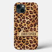 素朴Leopard Print Skin Add Name Case-Mate iPhoneケース (裏面)