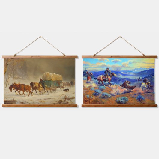 素朴Life In the Old West Oregon Trail Bear狩り 吊り下げ型タペストリー (ダブル)