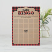 素朴Lumberjack Plaid Baby Shower Bingo (スタンド正面)
