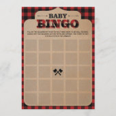 素朴Lumberjack Plaid Baby Shower Bingo (正面)