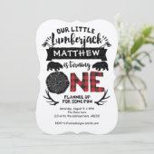 素朴Lumberjack, Woodland, Boy, First誕生日 招待状 (スタンド正面)