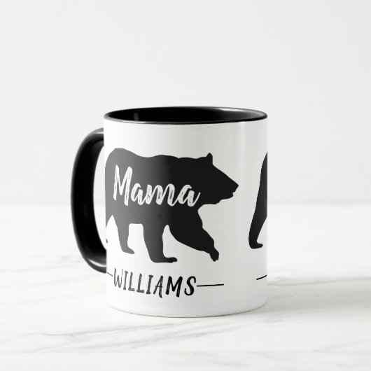 素朴Mama Bearモノグラム名 マグカップ (正面左)