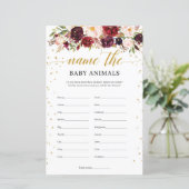 素朴marsala boho赤ちゃん動物ゲームの名前 (スタンド正面)