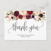 素朴marsala burgundyフローラ金ゴールド赤ちゃんシャワー エンクロージャーカード (正面)