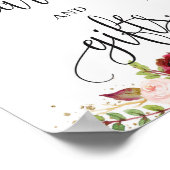 素朴marsala burgundy bohoカードとギフトサイン ポスター (角)