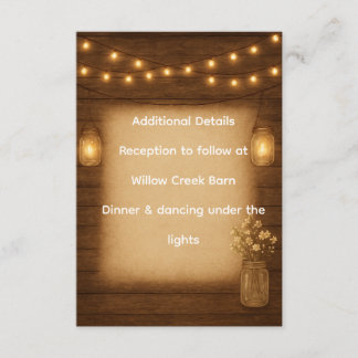 素朴Mason Jarの結婚詳細挿入 エンクロージャーカード