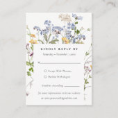 素朴Meadowフローラ結婚リースミニRSVP エンクロージャーカード (正面)