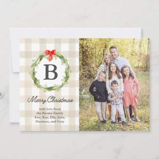 素朴Natural Christmasフォトカード 招待状 (正面)