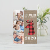 素朴Oh Deer Plaid Photo Collage シーズンカード (スタンド正面)