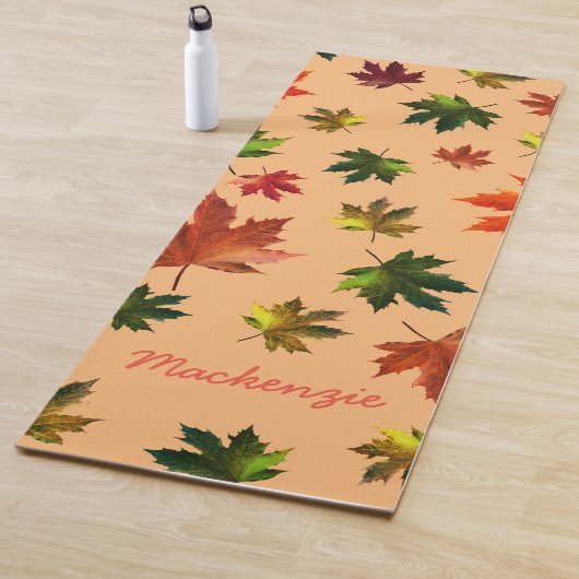 素朴ORANGE葉の名前を含むMapleのPattern ヨガマット (インサイチュ)