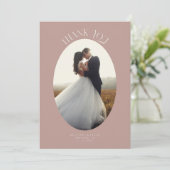 素朴Oval Dustyバラの写真に結婚感謝 サンキューカード (スタンド正面)