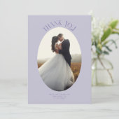 素朴Oval Frame薄紫の写真に結婚感謝 サンキューカード (スタンド正面)