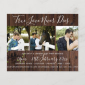 素朴PHOTOコラージュ結婚式招待状ウッド (正面)