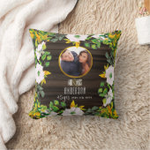 素朴PHOTO結婚. Anniversary ANYマイルストーン花模様 クッション (ブランケット)