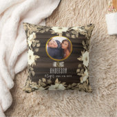 素朴PHOTO.結婚 Anniversary ANYマイルストーンフローラ クッション (ブランケット)