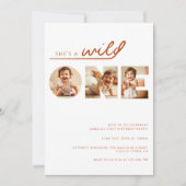 素朴Photo Collage Wild One誕生日 招待状 (正面)