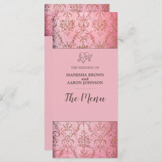 素朴PINK – のメ結婚ニュー・カード メニュー (正面/裏面)