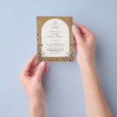 素朴POTLUCKウェディングレセプションテンプレート招待状 チラシ (手)