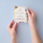 素朴POTLUCKウェディングレセプションテンプレート招待状 チラシ (手)