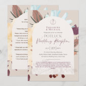 素朴POTLUCKウェディングレセプションテンプレート招待状F 招待状 (正面/裏面)