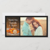 素朴Pumpkins秋の結婚式ありがとうフォトカード サンキューカード (正面)