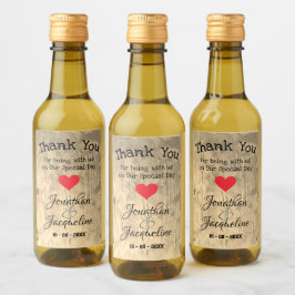 素朴s結婚 thank You名前をカスタムするシックミニ ワインラベル