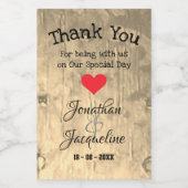 素朴s結婚 thank You名前をカスタムするシックミニ ワインラベル (シングルラベル)