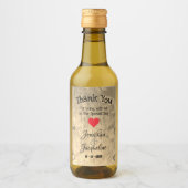素朴s結婚 thank You名前をカスタムするシックミニ ワインラベル (正面)
