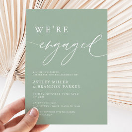 素朴Sage Green我々は婚約した婚約パーティ 招待状