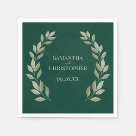 素朴Sage Laurelの葉ONEmerald Green's 結婚. スタンダードカクテルナプキン