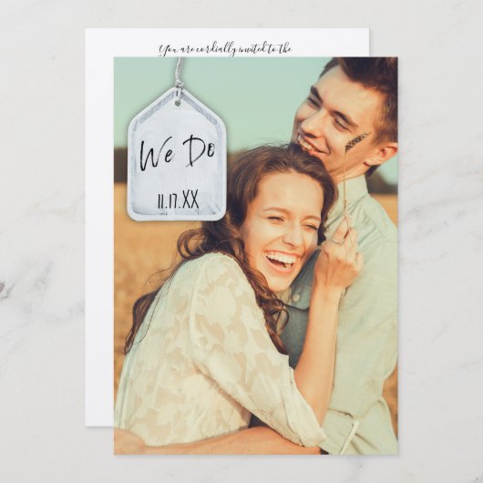 素朴Scrapbook Photo On Trend結婚式招待状 招待状 (正面/裏面)