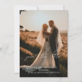 素朴Script結婚の写真Save the Date 招待状 (正面)