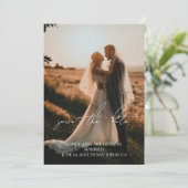 素朴Script結婚の写真Save the Date 招待状 (スタンド正面)