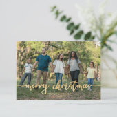素朴Script Christmas Photo Card金ゴールド サンキューカード (スタンド正面)
