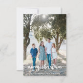 素朴Script Christmas Photo Card サンキューカード (正面)