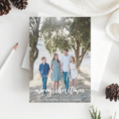 素朴Script Christmas Photo Card サンキューカード