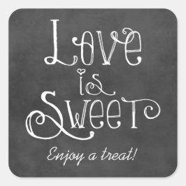 素朴Script Love is Sweet Chalkboard結婚's スクエアシール