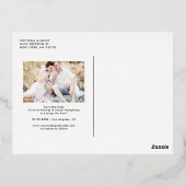 素朴Script Photoお洒落日付の保存 箔招待状ポストカード (裏面)