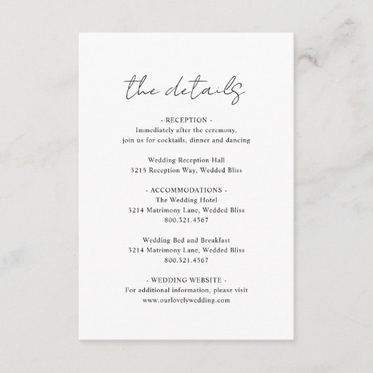 素朴Script Photoモダン結婚の エンクロージャーカード (正面)