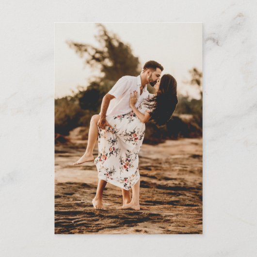 素朴Script Photoモダン結婚の エンクロージャーカード (裏面)